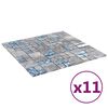 vidaXL Azulejo Mosaico 11 pcs Cinza e Azul 50 x 50 cm Vidro