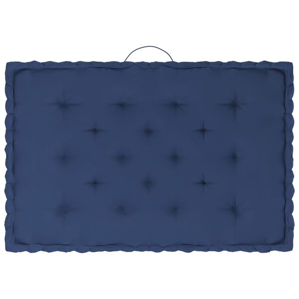 vidaXL Almofad&otilde;es p/ sof&aacute; de paletes 4 pcs algod&atilde;o azul-marinho claro