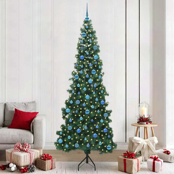 vidaXL &Aacute;rvore de Natal artificial de canto Verde 240 cm PVC e Metal
