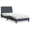 vidaXL Cama com colch&atilde;o 90x190 cm veludo cinzento-escuro