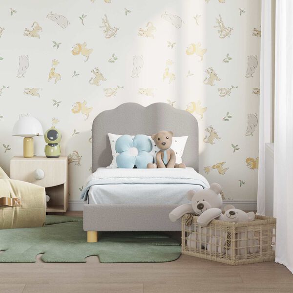 vidaXL Estrutura de Cama para Crian&ccedil;a com Cabeceira Cinzento-claro