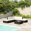vidaXL 6 pcs conjunto lounge de jardim c/ almofad&otilde;es vime PE preto