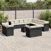 vidaXL 14 pcs conjunto de sof&aacute;s p/ jardim c/ almofad&otilde;es vime PE preto