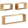 vidaXL 3 pcs conjunto de prateleiras de parede cubos mangueira maci&ccedil;a