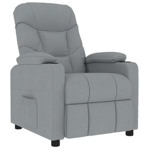 vidaXL Poltrona de massagens tecido cinzento-claro