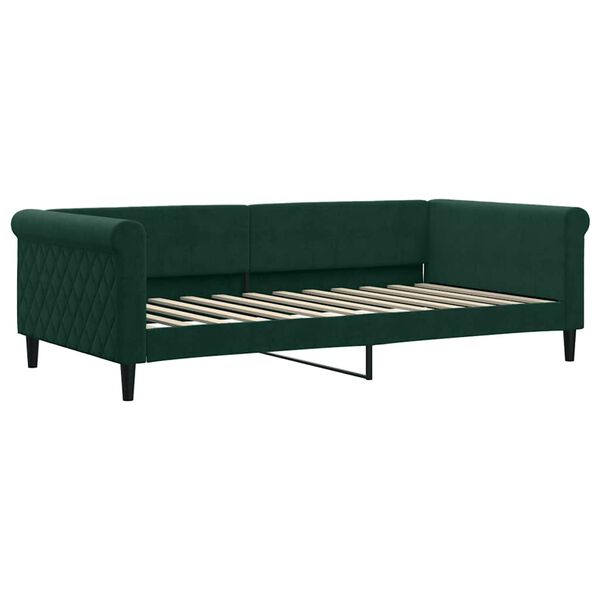 vidaXL Sof&aacute;-cama c/ gavet&atilde;o e gavetas 100x200 cm veludo verde-escuro