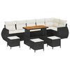 vidaXL Conjunto de Sof&aacute; de Jardim 10 unid. Preto vime PE