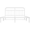 vidaXL Estrutura de cama com cabeceira 160x200 cm metal branco