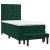 vidaXL Cama com molas/colch&atilde;o 90x190 cm veludo verde-escuro