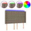 vidaXL Cabeceira cama c/ LED tecido 147x16x118/128cm cinza-acastanhado