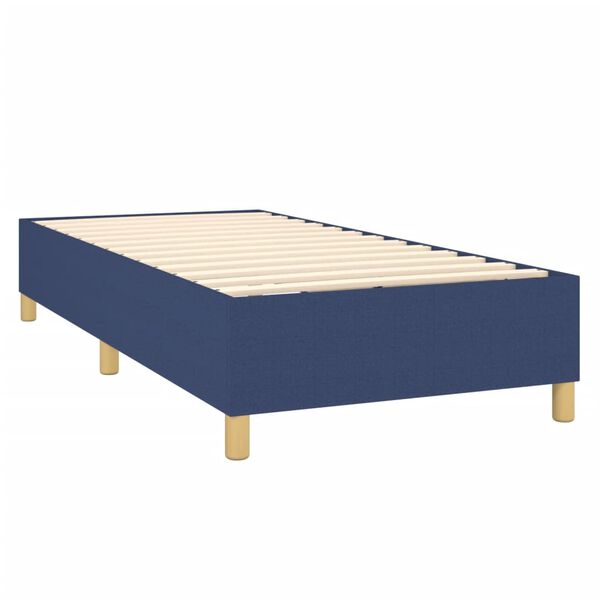 vidaXL Cama com molas/colch&atilde;o 100x200 cm tecido azul