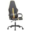 vidaXL Cadeira gaming couro artificial preto e dourado