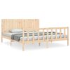 vidaXL Estrutura de cama Super King Size com cabeceira madeira maci&ccedil;a