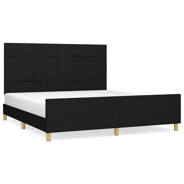 vidaXL Estrutura de cama sem colch&atilde;o 160x200 cm tecido preto