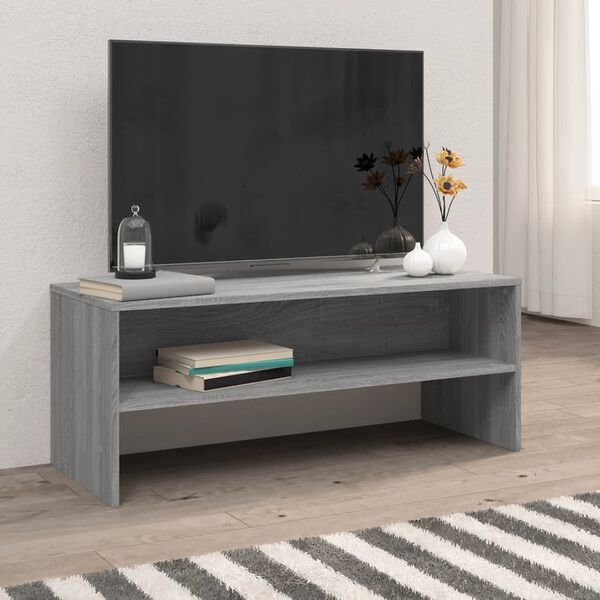 vidaXL Móvel de TV 100x40x40 cm derivados de madeira cinzento sonoma