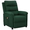 vidaXL Poltrona de massagens tecido verde-escuro