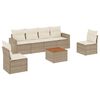 vidaXL 7 pcs conjunto de sof&aacute;s p/ jardim com almofad&otilde;es vime PE bege