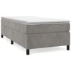 vidaXL Estrutura de cama com molas 90x200 cm veludo cinzento-claro