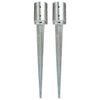 vidaXL Estacas de enterrar 2 pcs 10x76 cm a&ccedil;o galvanizado prateado