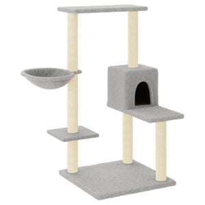 vidaXL &Aacute;rvore p/ gatos c/ postes arranhadores sisal 95 cm cinza-claro