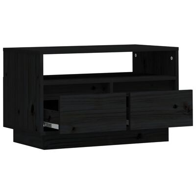 vidaXL Móvel de TV 60x35x37 cm madeira de pinho maciça preto