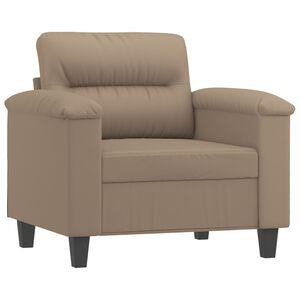 vidaXL Poltrona 60 cm couro artificial cappuccino