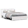 vidaXL Estrutura cama c/ cabeceira 135x190 cm pinho maci&ccedil;o branco