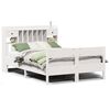 vidaXL Cama com estante sem colch&atilde;o 140x190 cm pinho maci&ccedil;o branco