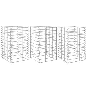 vidaXL Canteiro/gabi&atilde;o elevado 3 pcs 30x30x50 cm ferro