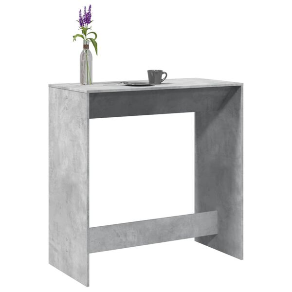 vidaXL Mesa de bar 102x50x103,5 cm derivados madeira cinzento cimento