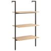 vidaXL Unidade 3 prateleiras 64x35x120,5 cm castanho-claro e preto
