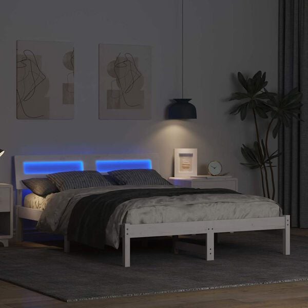 vidaXL Estrutura da Cama com cabeceira Branco 120 x 200 cm