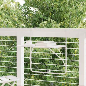 vidaXL Mesa para varanda 60x40 cm a&ccedil;o branco