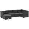 vidaXL 6 pcs conjunto lounge de jardim c/ almofadões vime PE preto