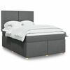 vidaXL Cama com molas/colch&atilde;o 140x190 cm tecido cinzento-escuro