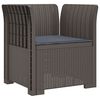 vidaXL Poltrona 1 Lugar com Almofada Look Rattan PP Cinzento-claro