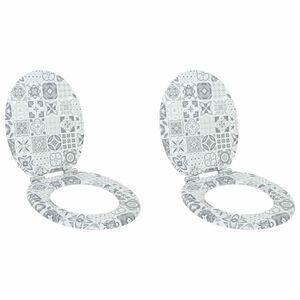 vidaXL Assento de Vaso Sanit&aacute;rio 2 pcs Porcelana Azul e Branca