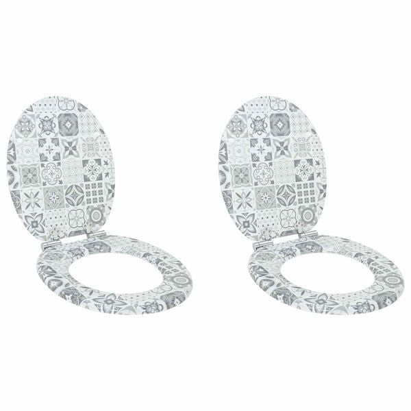 vidaXL Assento de Vaso Sanit&aacute;rio 2 pcs Porcelana Azul e Branca