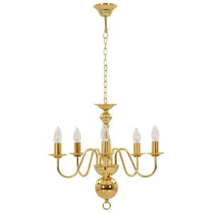 vidaXL Lustre de 5 l&acirc;mpadas E14 dourado