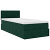 vidaXL Estrutura cama otomana colch&atilde;o 80x200 cm veludo verde escuro