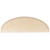 vidaXL Tapetes de escada 10 peças 65x21x4 cm creme semicircular grande