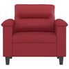 vidaXL Poltrona 60 cm couro artificial vermelho tinto