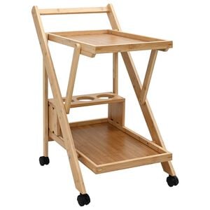 vidaXL Carrinho de Cozinha com Rodas Marrom Claro 65 x 40,5 x 76,5 cm