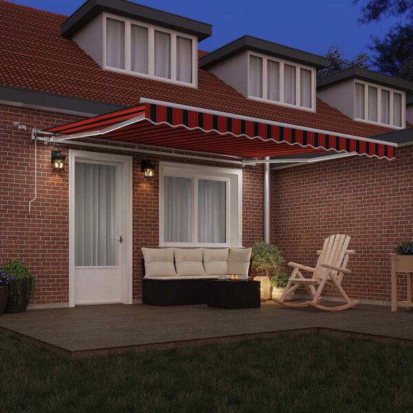 vidaXL Toldo Retr&aacute;til Laranja e Marrom 400 &times; 350 cm Poli&eacute;ster e Metal