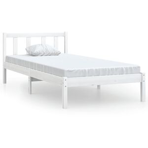 vidaXL Estrutura de cama 90x200 cm pinho maci&ccedil;o branco