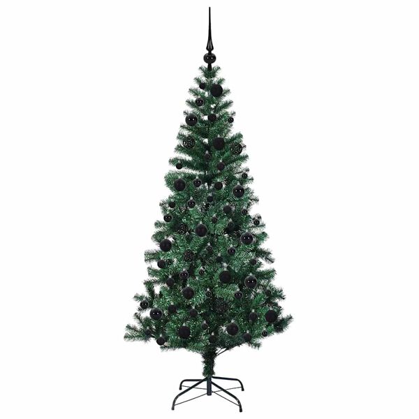 vidaXL &Aacute;rvore de Natal Artificial Pr&eacute;-iluminada Verde 180 cm