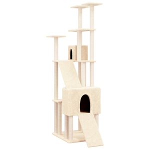 vidaXL &Aacute;rvore para gatos c/ postes arranhadores sisal 190 cm cor creme