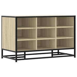 vidaXL Banco para cal&ccedil;ado sonoma carvalho 84x40x53,5 cm madeira metal