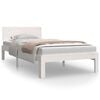 vidaXL Estrutura de cama 90x200 cm pinho maci&ccedil;o branco