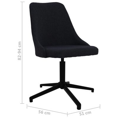 vidaXL Cadeiras de jantar giratórias 4 pcs tecido preto